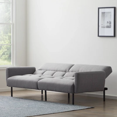 Comfort Collection Futon Sofa Bed With Box Tufting - Lucid - Image 3