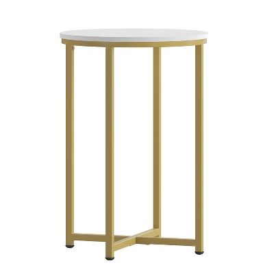 Merrick Lane End Table With Round Cross Brace Frame - Image 9