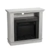 32" Freestanding Electric Fireplace Saw Cut Off White - Home Essentials