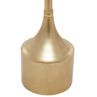 Contemporary Metal And Marble Pedestal Accent Table Gold - Olivia & May - Image 3