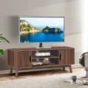 Tangkula TV Stand Storage Media Console For TV’s Up To 50’’ Wooden Entertainment Center W/Shelves Brown/Black/White