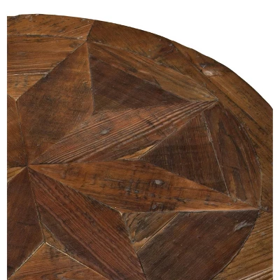 Round End Table Reclaimed Wood Natural - Alaterre Furniture - Image 4