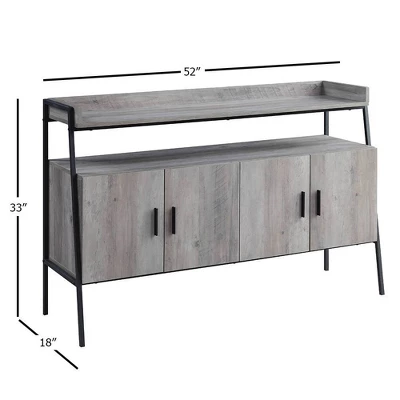 52" Samiya TV Stand For TVs Up To 50" Gray Oak/Black Finish - Acme Furniture - Image 6