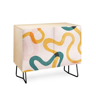 ThirtyOne Illustrations Streamers Black Legged Credenza - Deny Designs - Image 2
