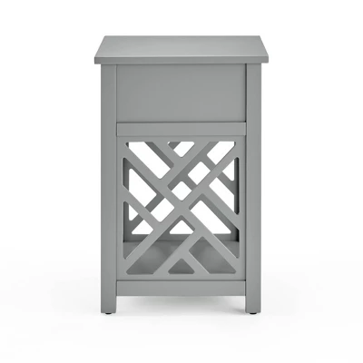 Middlebury Wood End Table With Drawer And Shelf Gray - Alaterre Furniture - Image 6