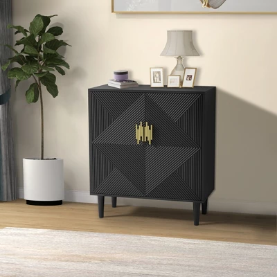 Battista 36'' Tall 2 - Door Accent Storage Cabinet With Doors| KARAT HOME