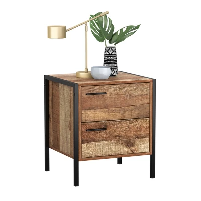 Loft & Luv Montana End Table Rustic Wood - Atlantic - Image 3