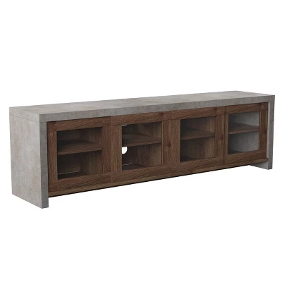Briggin Industrial TV Stand For TVs Up To 70" Walnut/Cement - HOMES: Inside + Out - Image 2