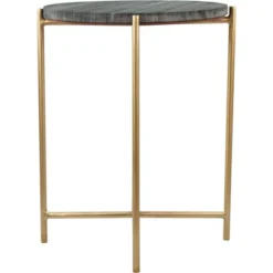 Antwohnette Side Table Marble Gray - ZM Home