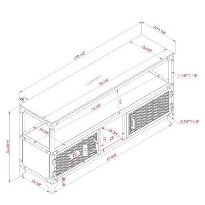 70" Flash Meadow Storage TV Stand For TVs Up To 75" Sand Black/Dark Walnut - HOMES: Inside + Out - Image 5