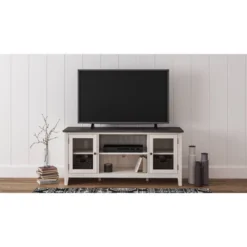 60" Dorrinson TV Stand For TVs Up To 65" White/Black/Gray - Signature Design By Ashley