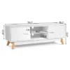 Costway TV Stand Entertainment Center Console Cabinet Stand 2 Doors Shelves White