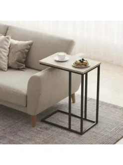 Year Color C-Shaped Snack Side Table For Living Room, Bedroom, And Entryway