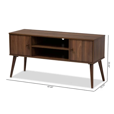 Alard 2 Door Wood TV Stand For TVs Up To 50" Walnut - Baxton Studio - Image 8
