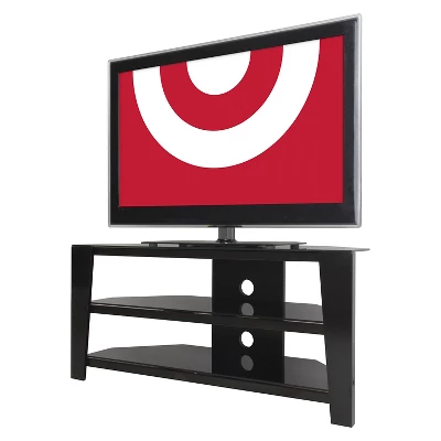 Glass Shelves TV Stand For TVs Up To 55" - Black
