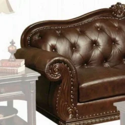 94" Anondale Sofa Espresso Top Grain Leather Match/Cherry - Acme Furniture