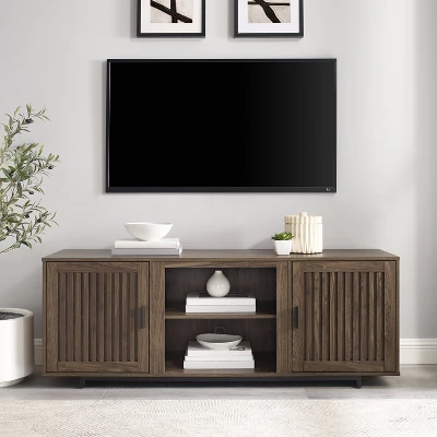 58" Silas Low Profile TV Stand For TVs Up To 65" Walnut - Crosley - Image 2