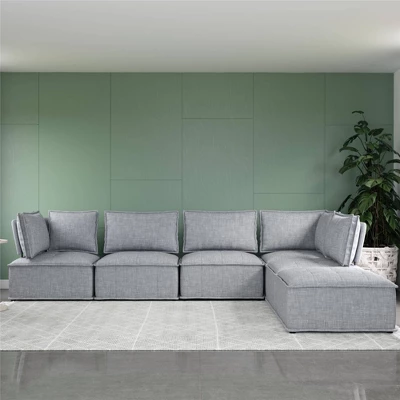 Sybil Modular Chair Gray Linen - Room & Joy - Image 10