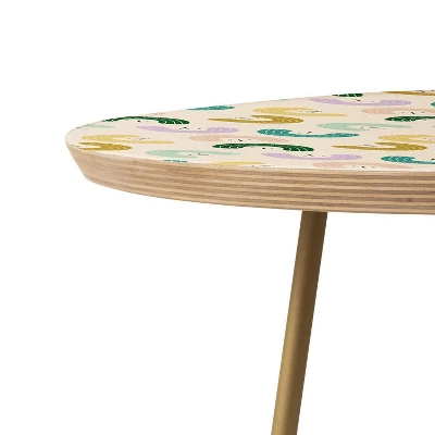 Hello Sayang Urban Jungle Crazy Lady Plant Side Round Table Gold - Deny Designs - Image 2