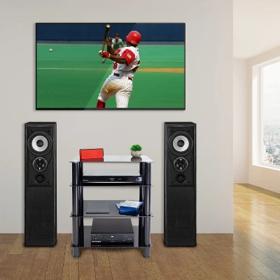 Mount-It! Tempered Glass AV Component Media Stand, Audio Tower And Media Center With 4 Shelves, 88 Lbs. Capacity, Black - Image 3