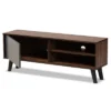 Mallory Two-Tone Wood TV Stand For TVs Up To 50" Gray/Walnut - Baxton Studio