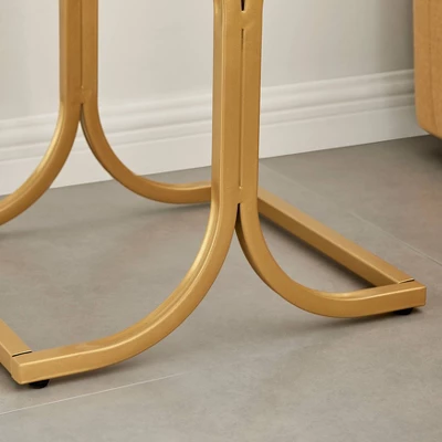 17.75" Rectangular Modern Glam Side Table With Drawer White/Gold - Danya B. - Image 12