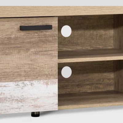 Joliet Duotone TV Stand For TVs Up To 90" Beige/White - CorLiving - Image 4