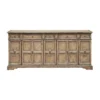 Sikkim Pine 5 Door 5 Drawer Credenza Brown White Washed - Treasure Trove Accents