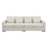 104" 4-Seater Modern Minimalist Linen Fabric Sofa With Arm Pockets And 4 Pillows - ModernLuxe