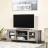 HOMCOM Modern TV Stand, Entertainment Center With Shelves And Cabinets For Flatscreen TVs Up To 60" For Bedroom, Living Room, Gray Wash