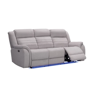George Power Reclining Sofa With Heat And Massage Gray - Abbyson Living - Image 2