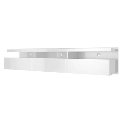 Cabrini Half Floating TV Stand For TVs Up To 65" White Gloss - Manhattan Comfort - Image 4