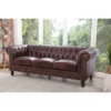 Grand Davenport Leather Sofa Brown - Abbyson Living