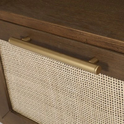 Boyes Contemporary End Table With Hutch Walnut/Natural/Antique Gold - Christopher Knight Home - Image 7