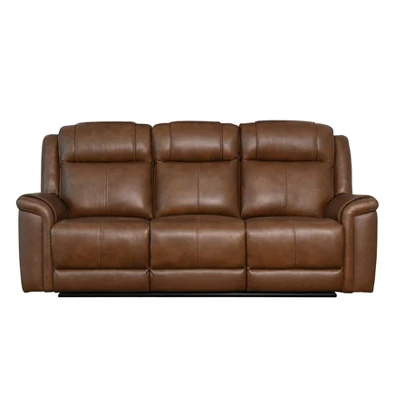 Gilbert Leather Manual Reclining Sofa Brown - Abbyson Living - Image 2