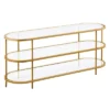 Brass Finish Oval TV Stand - Henn&Hart