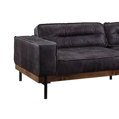 96" Silchester Sofa Antique Top Grain Leather Brown - Acme Furniture - Image 3