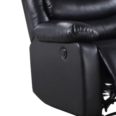 39" Eilbra PU Recliner Sofa Black- Acme Furniture - Image 4