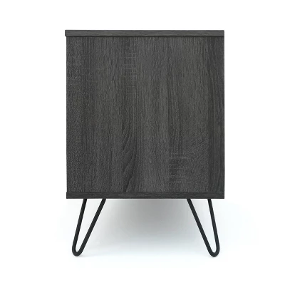 Isadora 71" Mid Century TV Stand For TVs Up To 74" Sonoma Gray/Black - Christopher Knight Home - Image 7