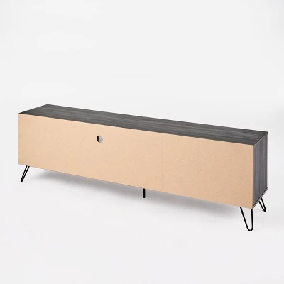 Isadora 71" Mid Century TV Stand For TVs Up To 74" Sonoma Gray/Black - Christopher Knight Home - Image 8