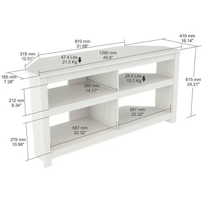 Corner TV Stand For TVs Up To 60" Dark Brown - Inval - Image 4