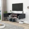 Wall Mounted Floating TV Stand For TVs Up To 65'' With Adjustable Shelves And Magnetic Cabinet Door-ModernLuxe