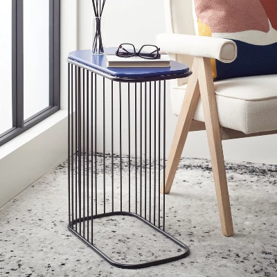 Stafford Side Table - Blue/Black - Safavieh - Image 2