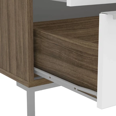 Denver TV Stand For TVs Up To 78" Walnut/White - Polifrniture - Image 5