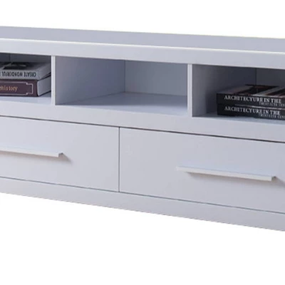 Wooden TV Stand For TVs Up To 60" With 2 Drawers And 3 Open Shelves White - Benzara - Image 3
