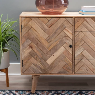 Lachlan 2 Drawer 2 Door Console Natural - Powell Company - Image 10