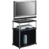 Designs2Go TV Stand For TVs Up To 25" With Black Glass Storage Cabinet And Shelf - Breighton Home