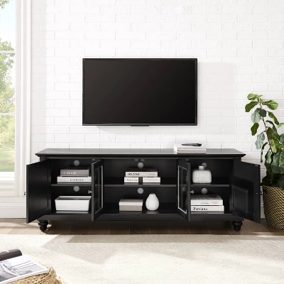 60" Cambridge Low Profile TV Stand For TVs Up To 65" Black - Crosley - Image 3