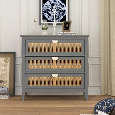 Archie Ash Wood Veneer 3-drawer And Pine Legs Accent Cabinet With Storage- The Pop Maison - Image 14