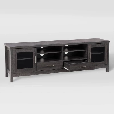 Hollywood TV Stand For TVs Up To 80" Dark Gray - CorLiving - Image 2